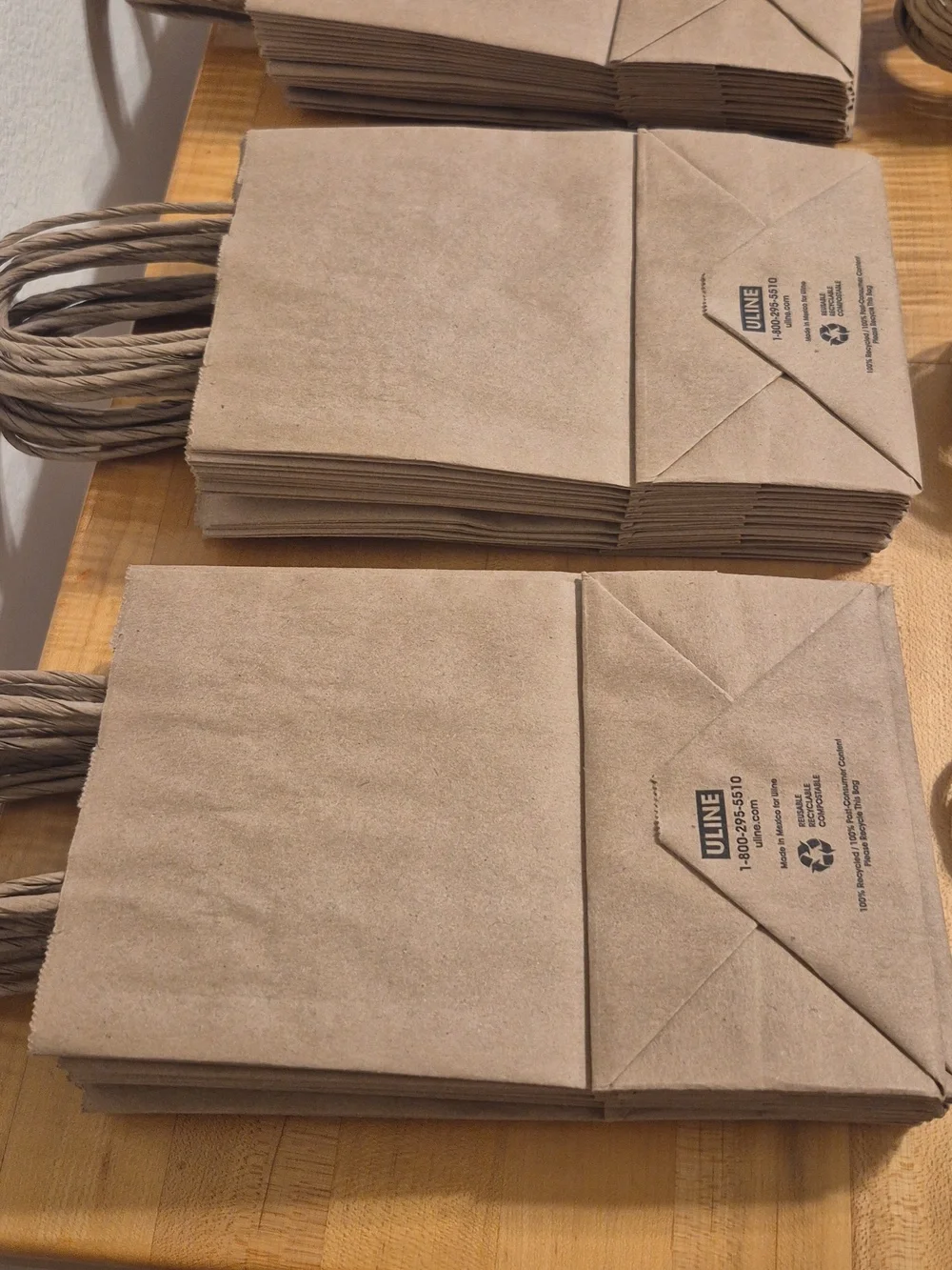 53 Uline Small Kraft Paper Bags Reusable Recyclable Compostable 100% Recycled